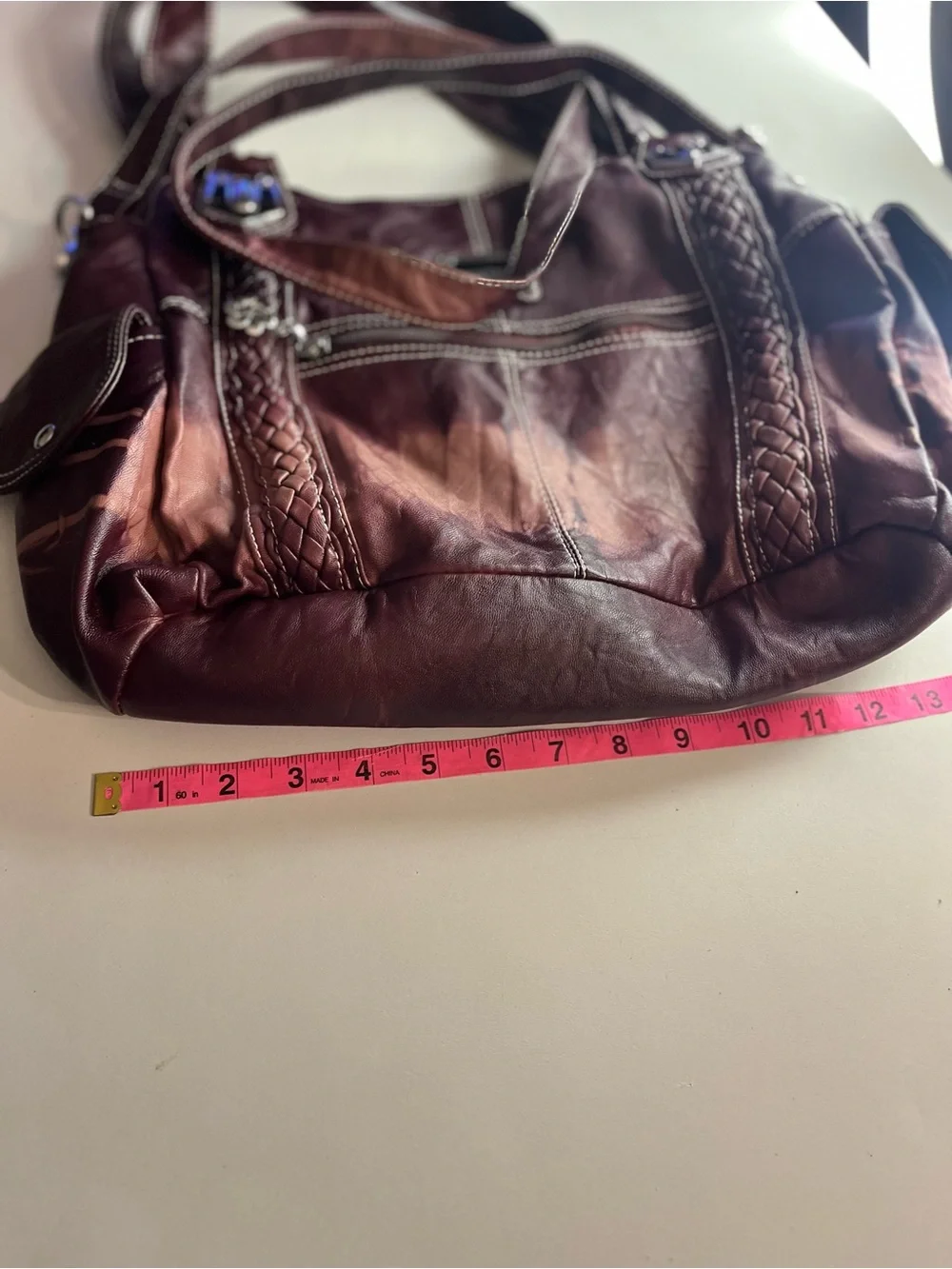 Angel Barceló Brown Faux  Tote Bag